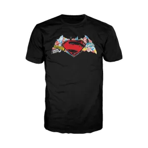 DC Batman V Superman Logo Stencil Official Men's T-shirt (Black)