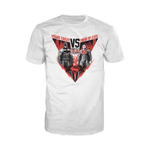 DC Batman V Superman Poster Match Official Men's T-shirt (White)