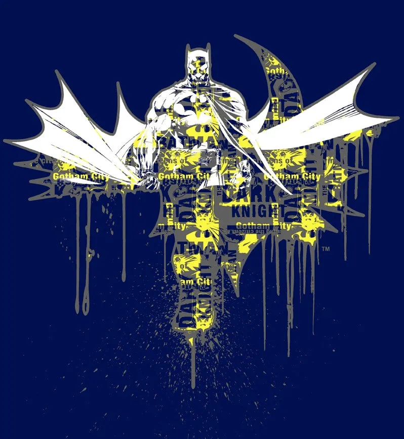 DC Comics Batman Graff Official Men's T-shirt (Navy)