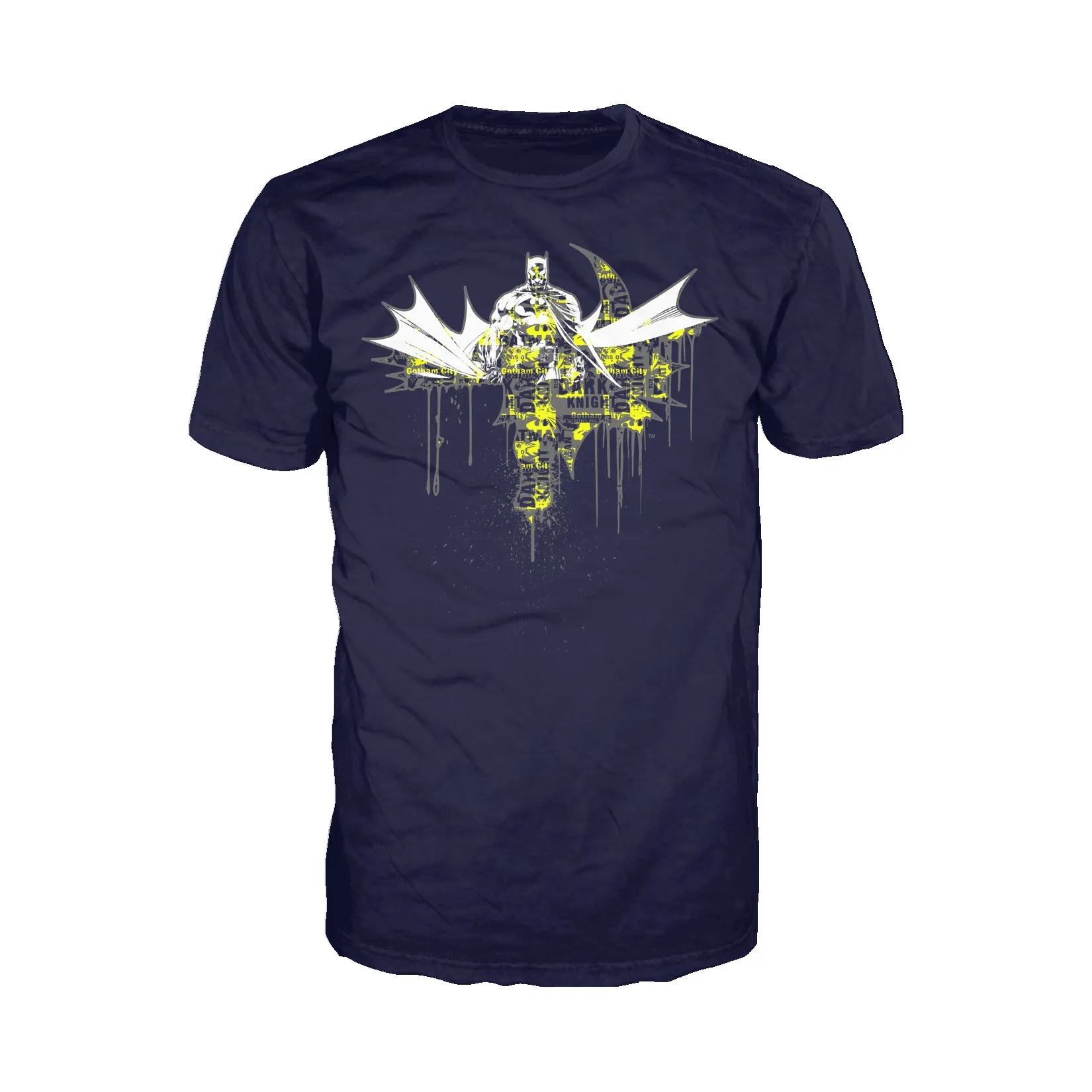 DC Comics Batman Graff Official Men's T-shirt (Navy)
