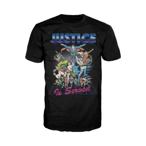 DC Comics Justice League Retro 80s Served Official Men's T-shirt