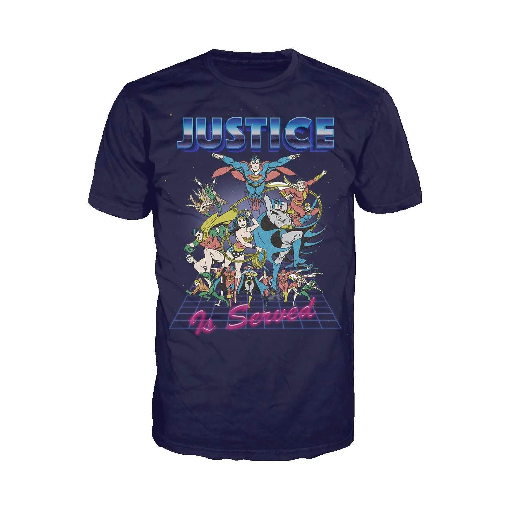 DC Comics Justice League Retro 80s Served Official Men's T-shirt