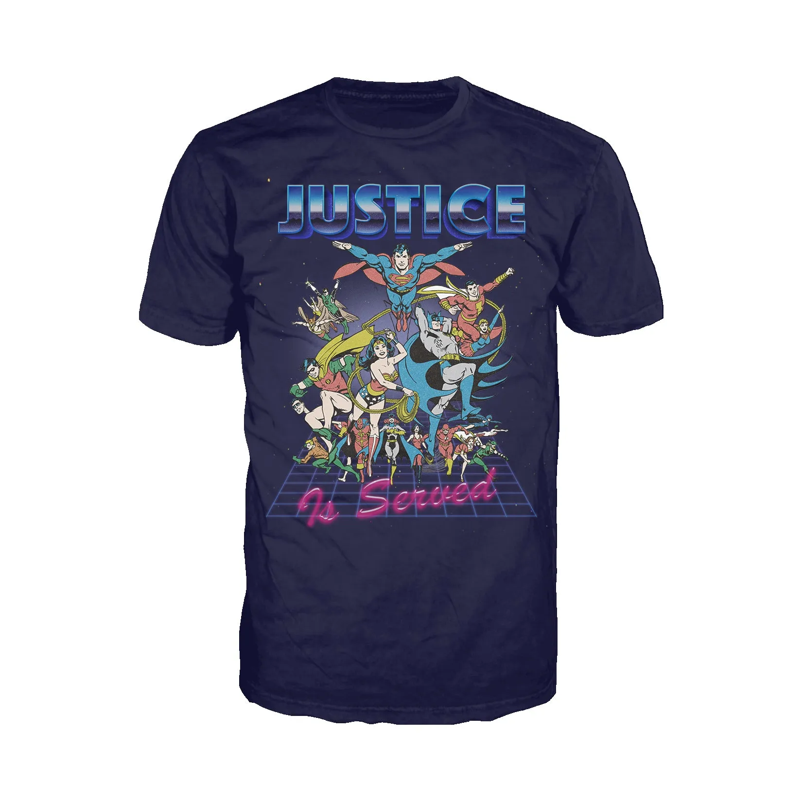 DC Comics Justice League Retro 80s Served Official Men's T-shirt
