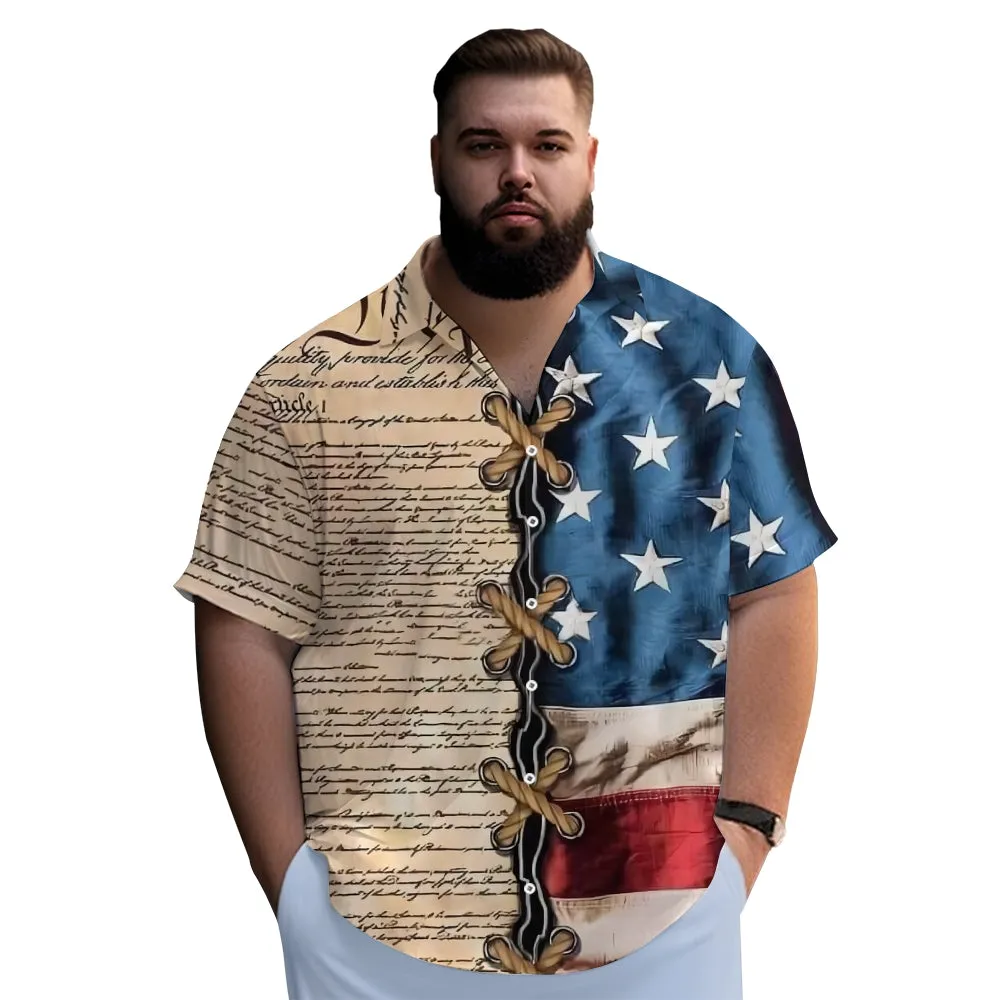 Declaration of Freedom Independence Day Flag Short Sleeve Shirt 2404001796