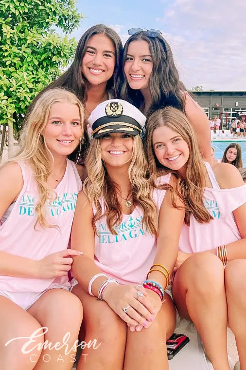 Delta Gamma Light Pink Anchor Splash Tank