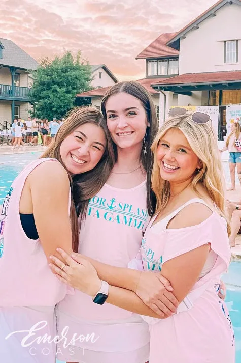 Delta Gamma Light Pink Anchor Splash Tank