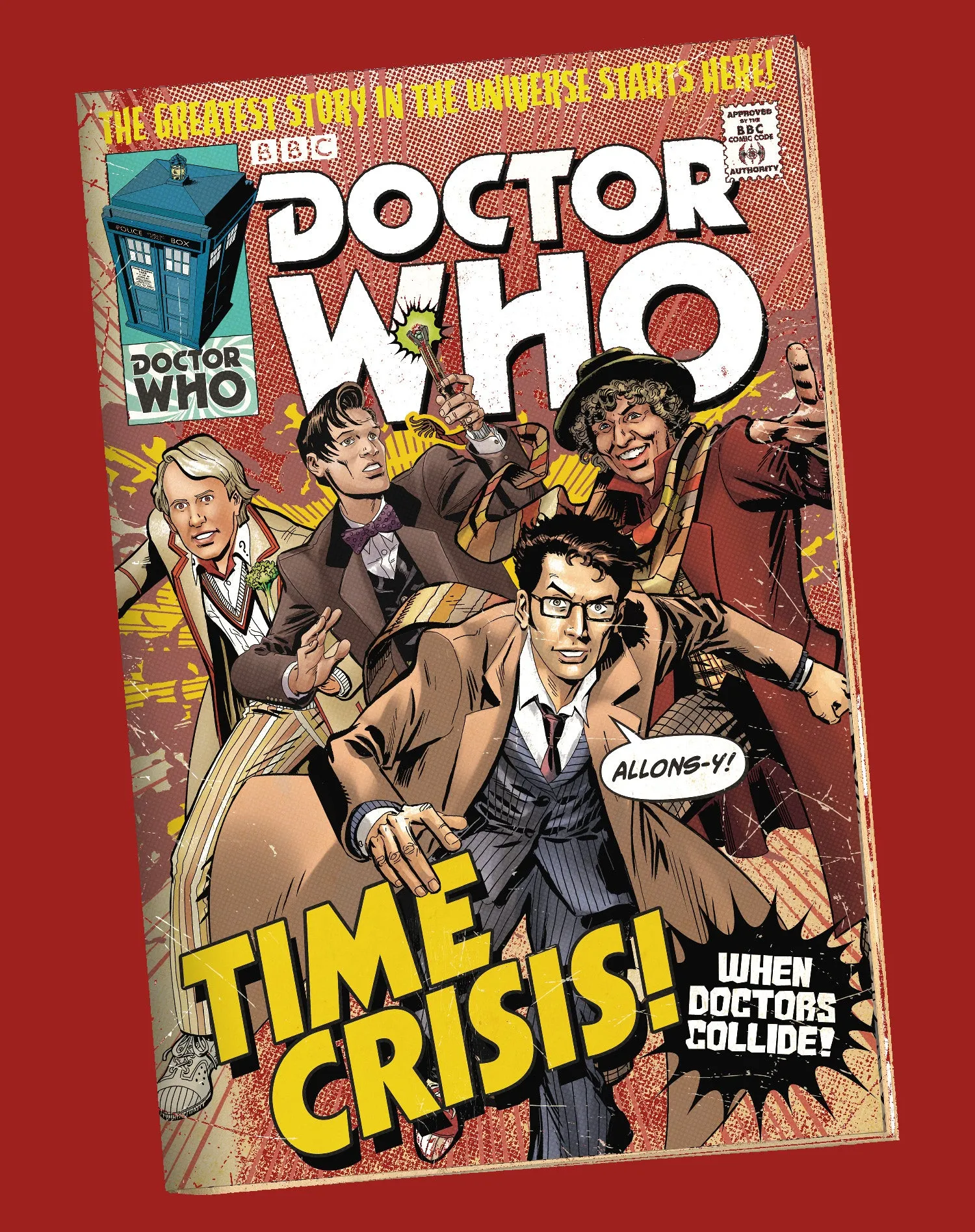 Doctor Who Comic Time Crisis Official Men's T-shirt