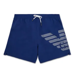 Emporio Armani - Standout Eagle Swim Shorts in Blue