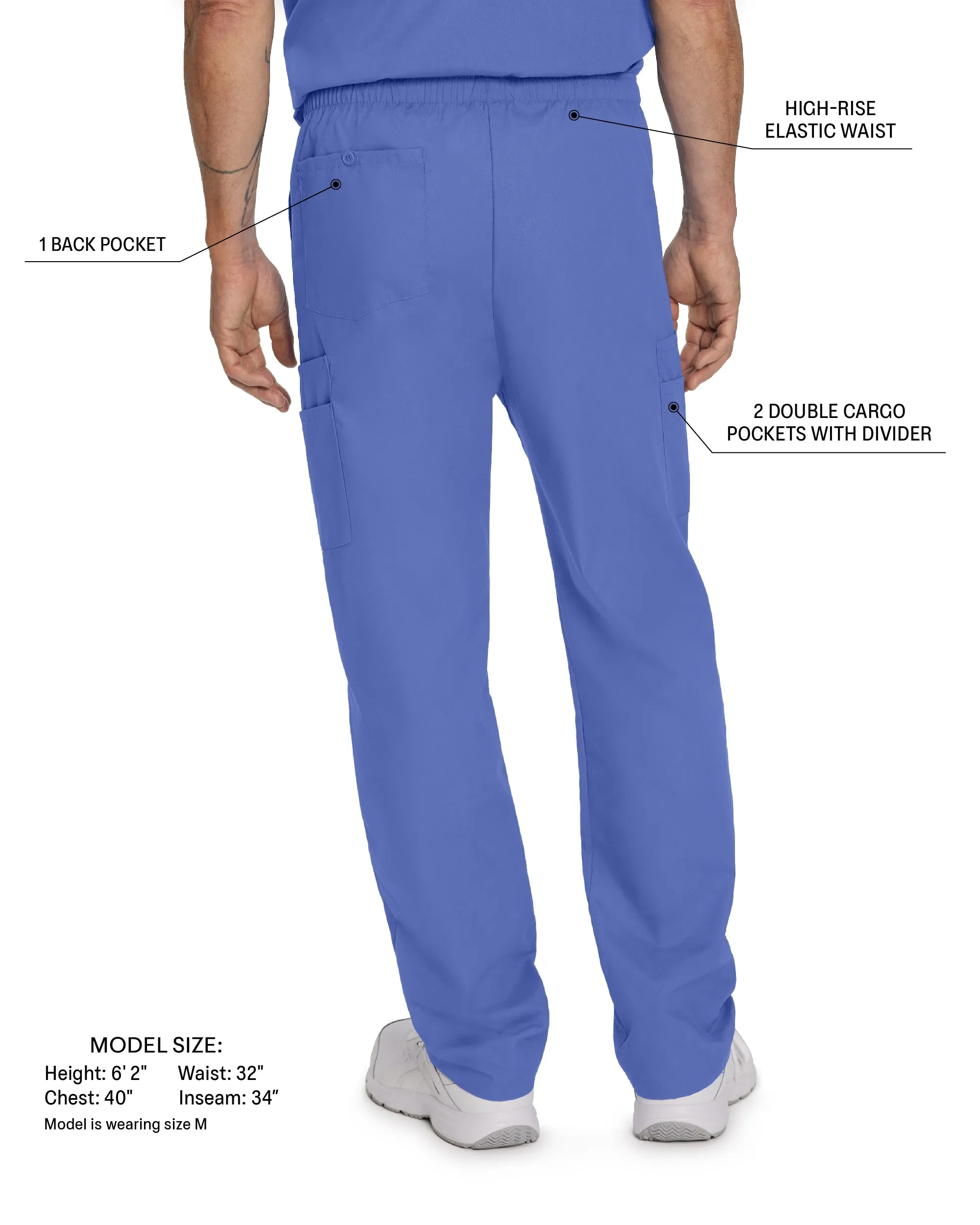 Essentials 8555 Men's Cargo Scrub Pants Graphite