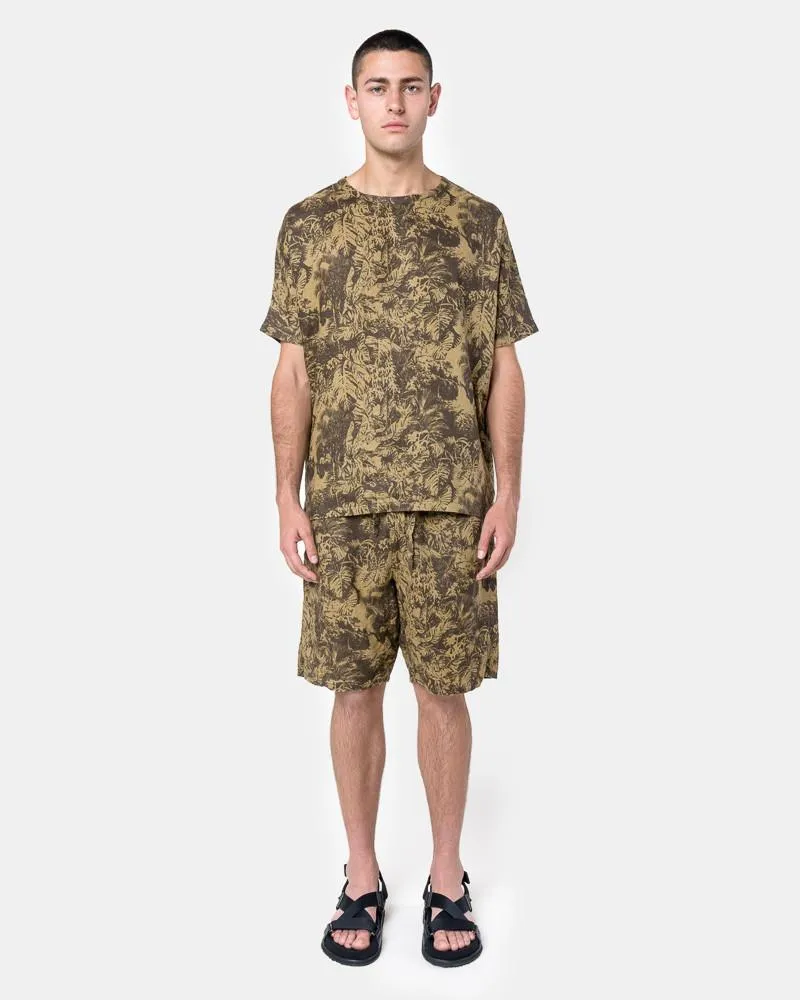 Fauna Print Drop Short in Tobacco