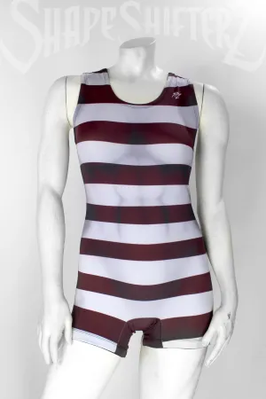 Figure-Enhancing | Striped Strong Woman Singlet Powerlifting