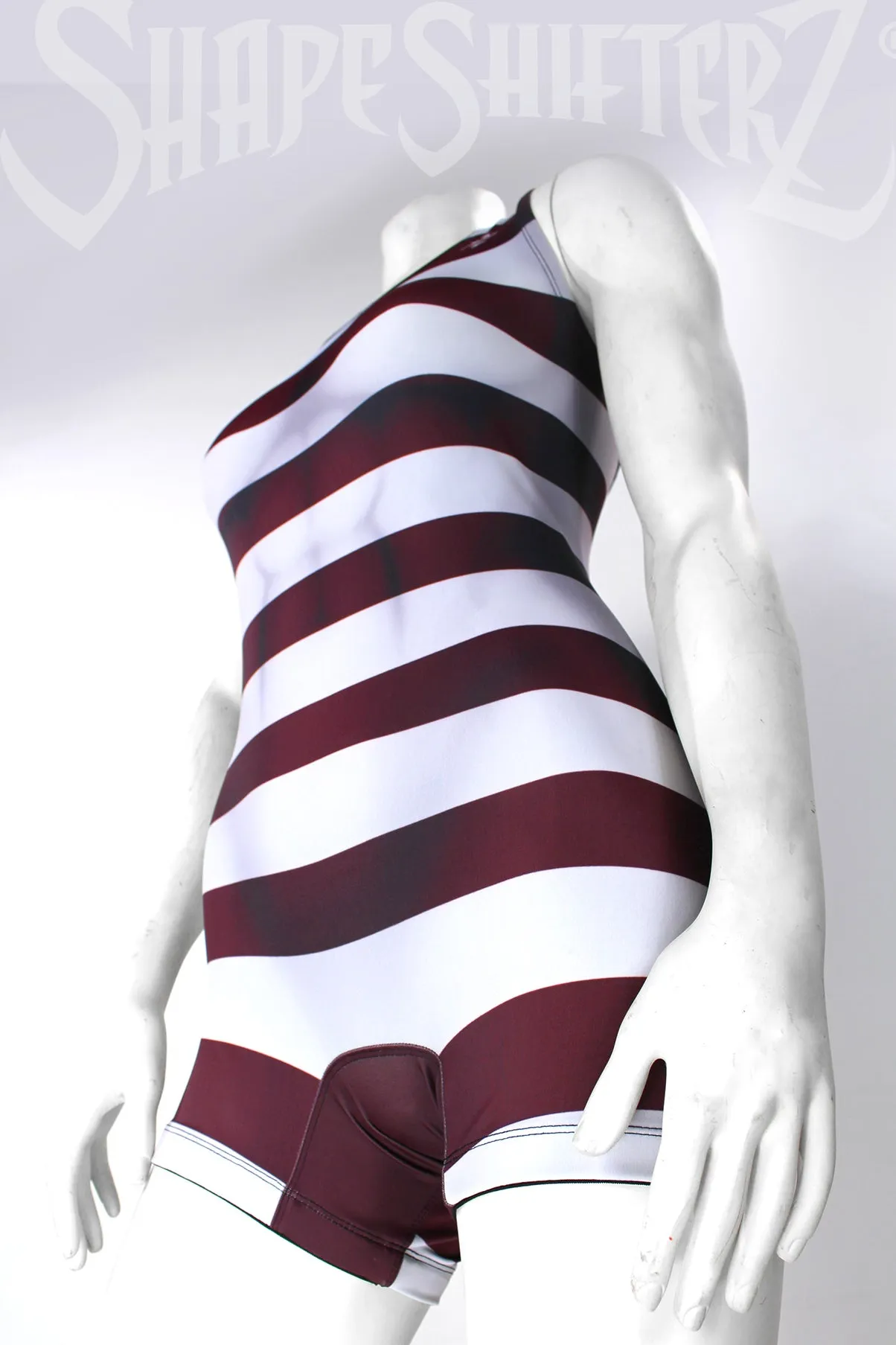 Figure-Enhancing | Striped Strong Woman Singlet Powerlifting