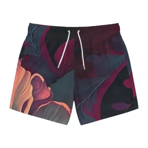 Flower Strip Swim Trunks