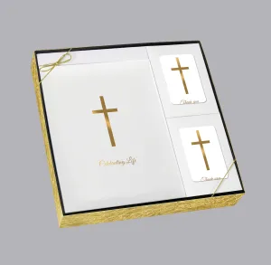 Grace Line Series White Cross Stationery Box Set - STGR113-W-BX