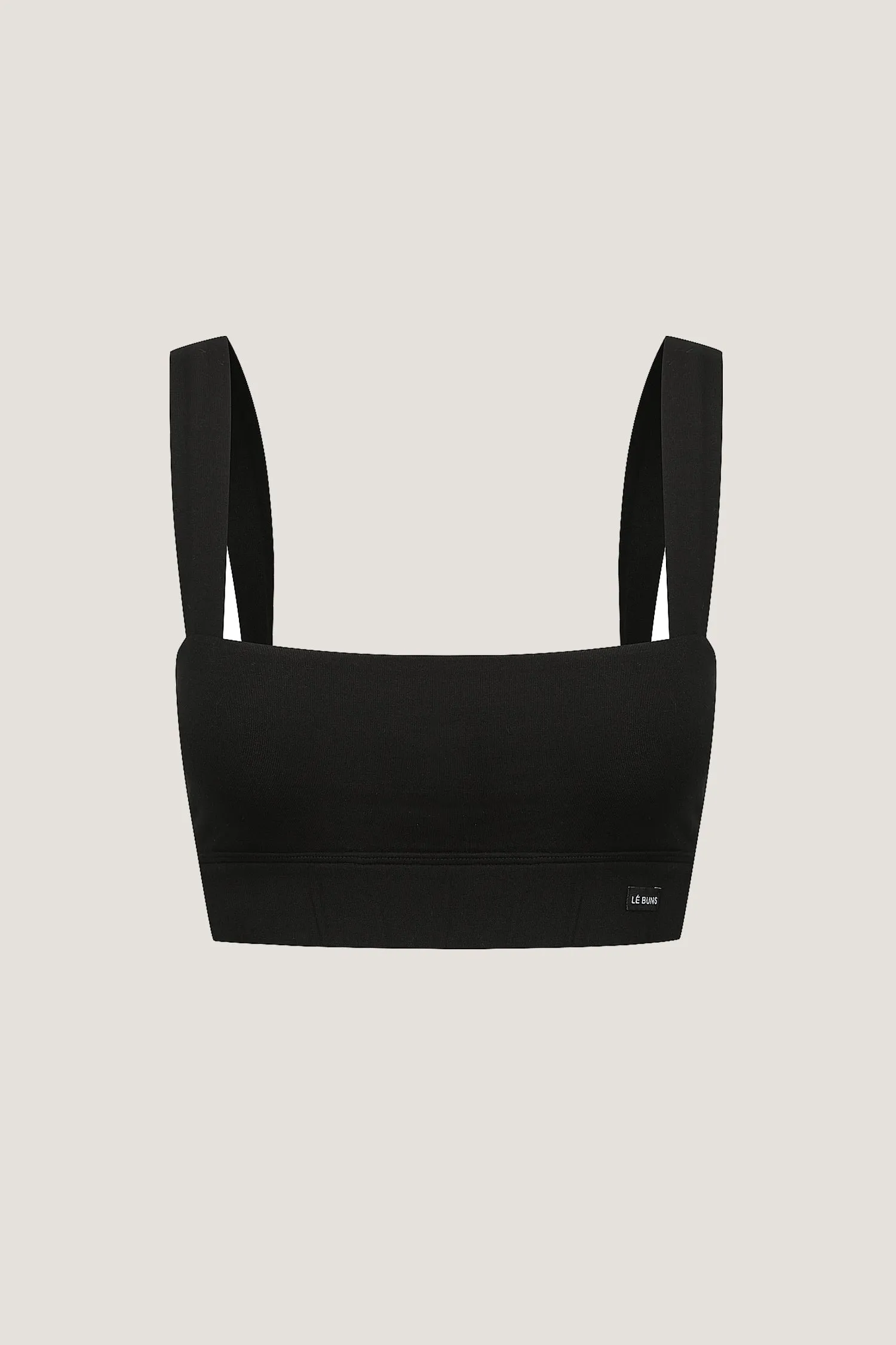 GWEN ORGANIC COTTON SQUARE CUT BRALETTE - BLACK