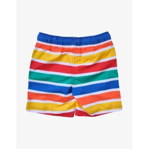 Happy Stripe Print Swim Shorts