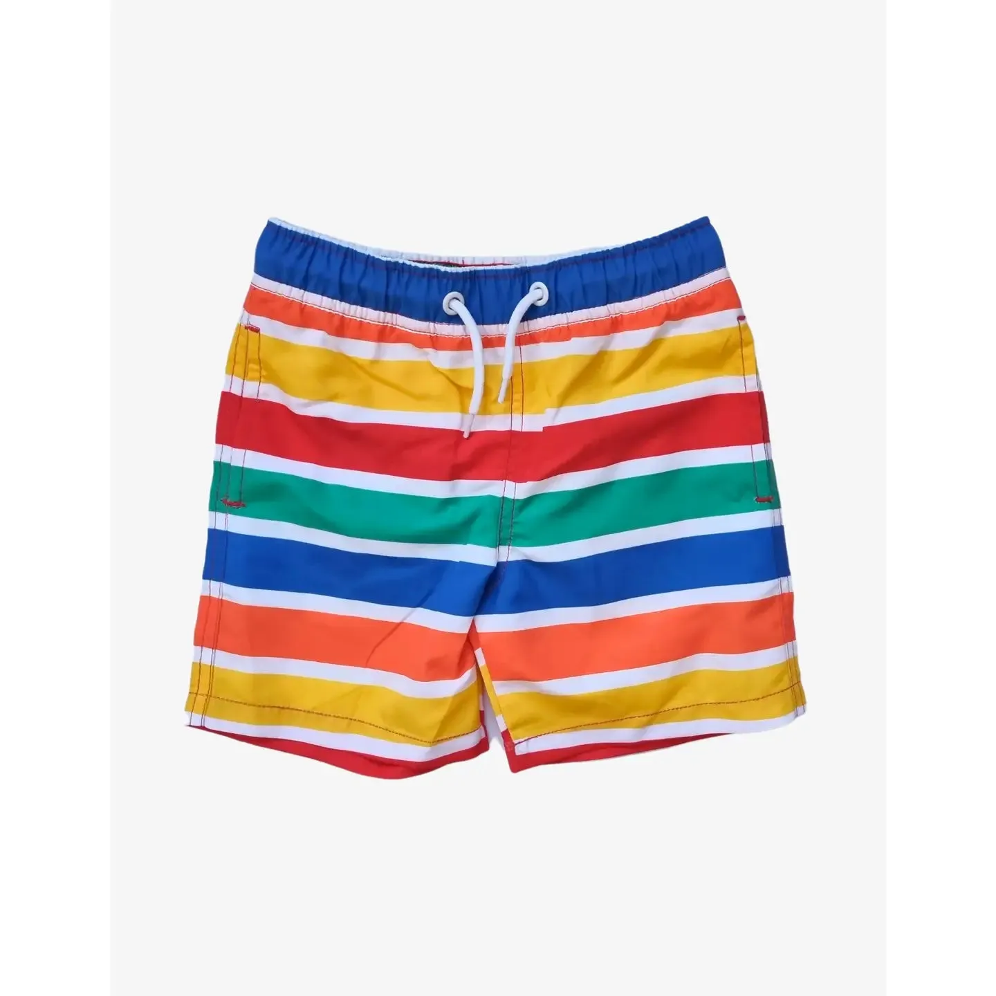 Happy Stripe Print Swim Shorts
