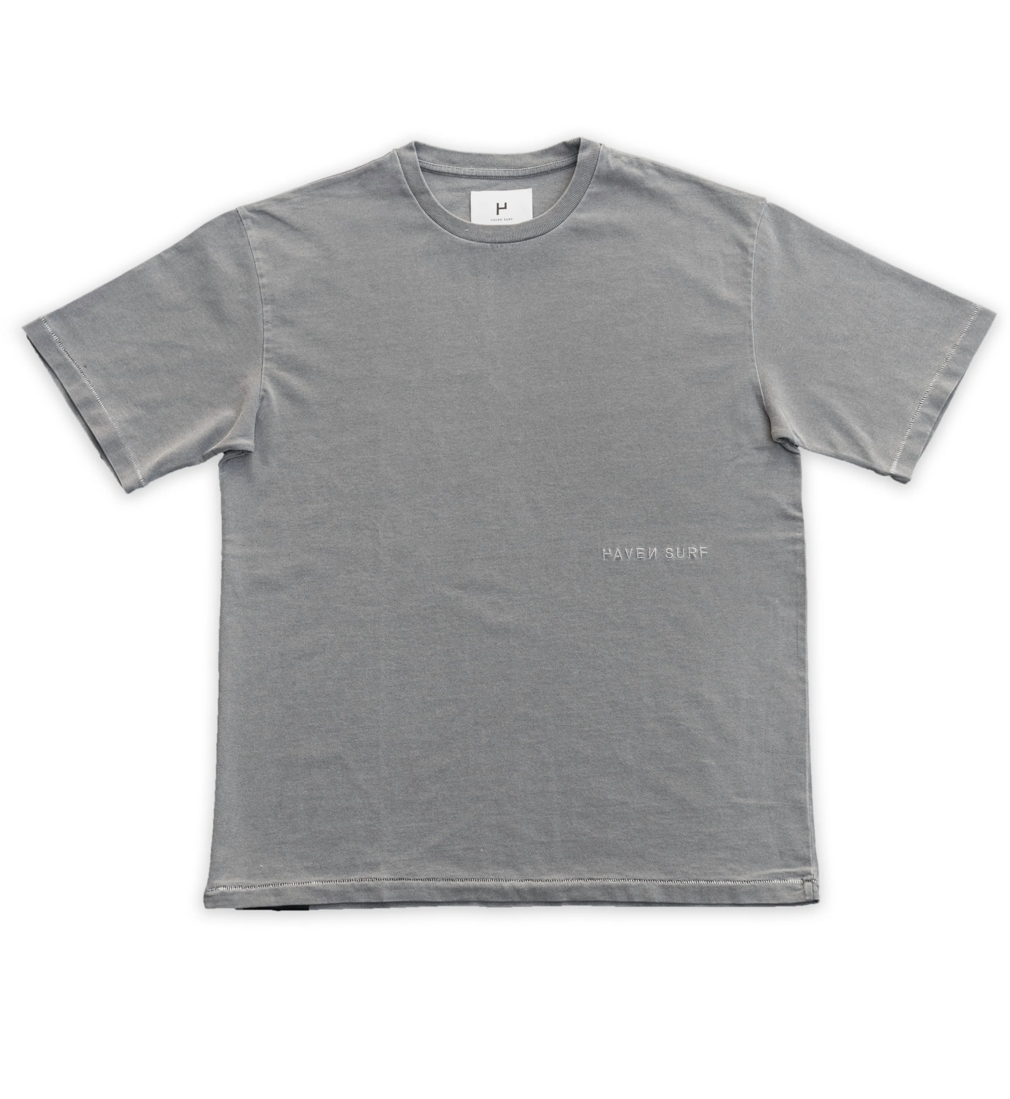 Haven Surf - Base Heavy Weight  OS Tee w/ embroidery - Old Grey