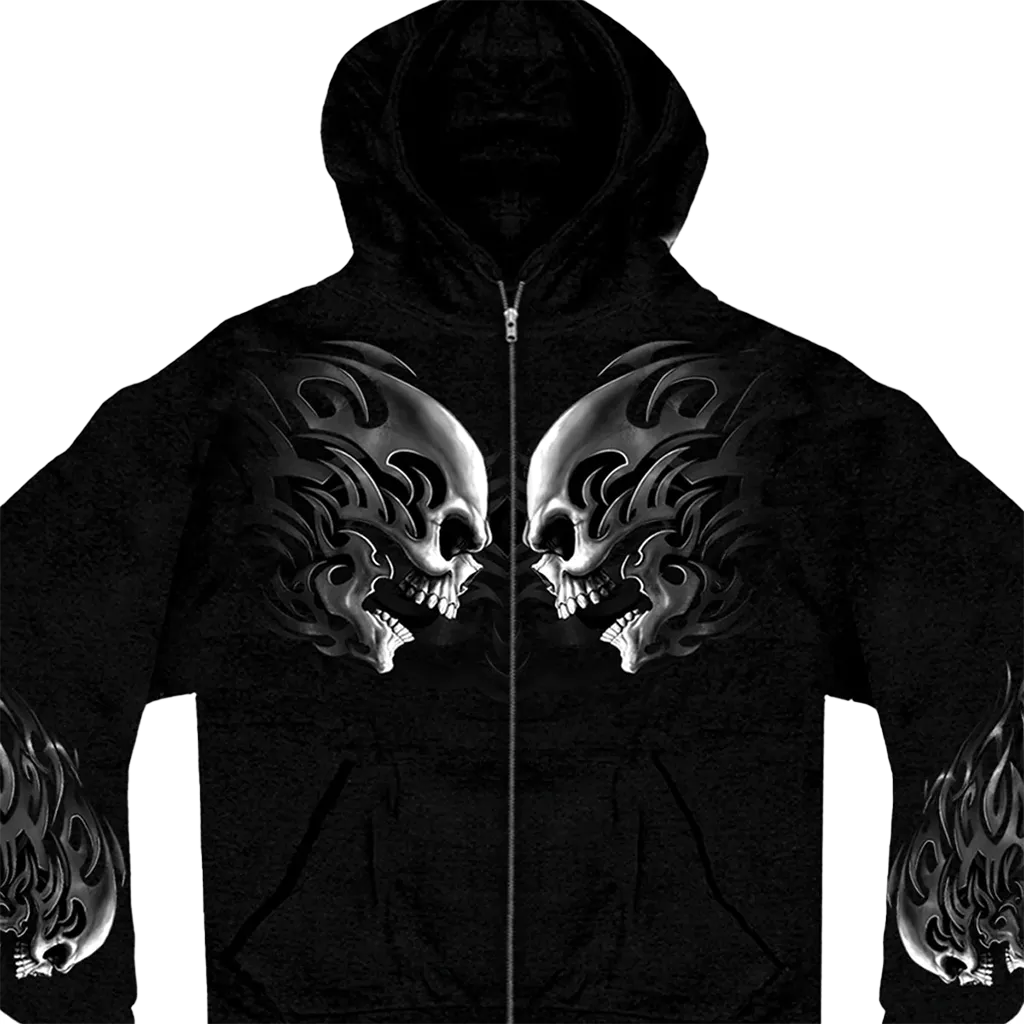 Head Butt Skulls Zipper Hoodie