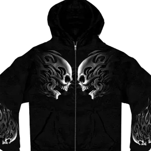 Head Butt Skulls Zipper Hoodie