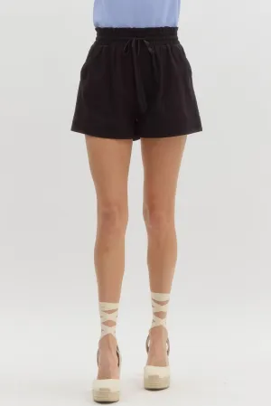 High Waisted Frill Shorts {Black}