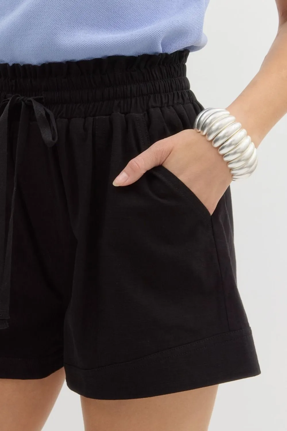 High Waisted Frill Shorts {Black}