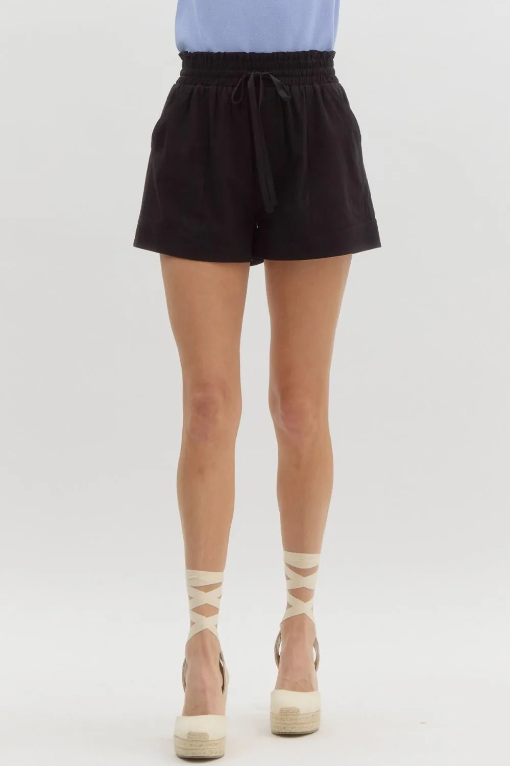 High Waisted Frill Shorts {Black}