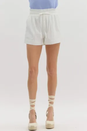 High Waisted Frill Shorts {Off White}