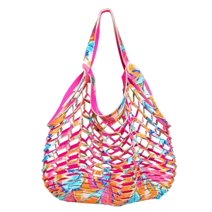 HOT PINK/TROPICAL BANANA PALM - FISHERMANS TOTE