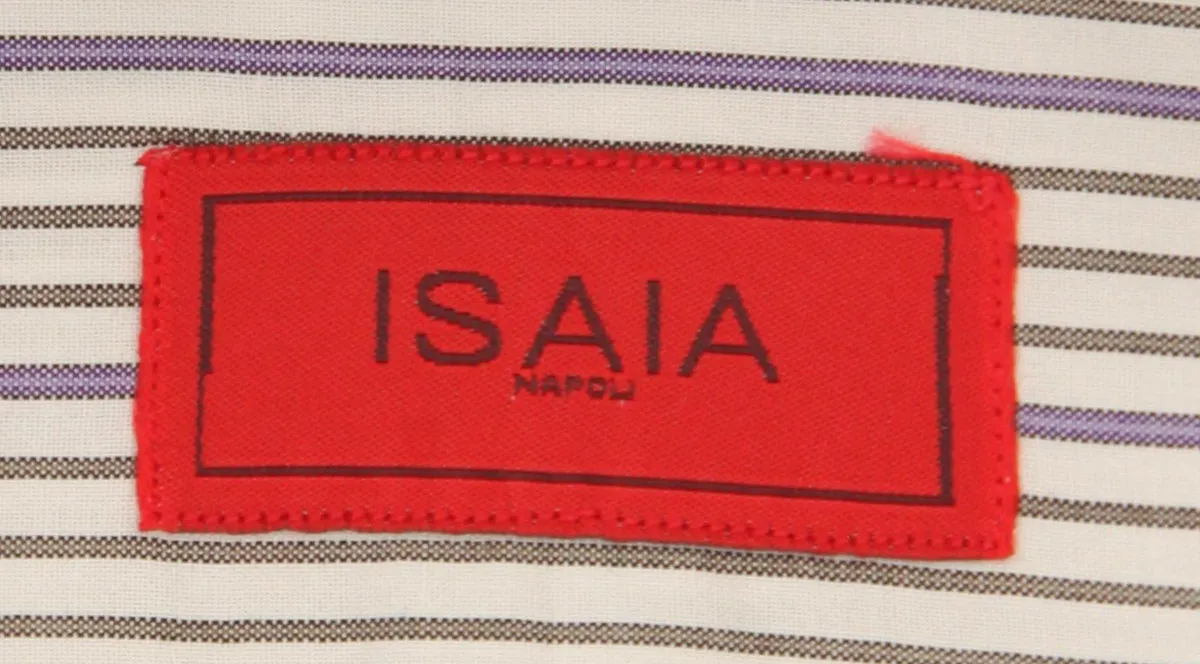 Isaia Purple Striped Shirt - Slim