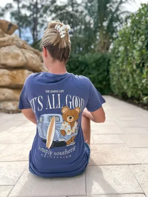 'It's All Good' Teddy Mineral Wash Short Sleeve Tee by Simply Southern (Ships Mid-March)