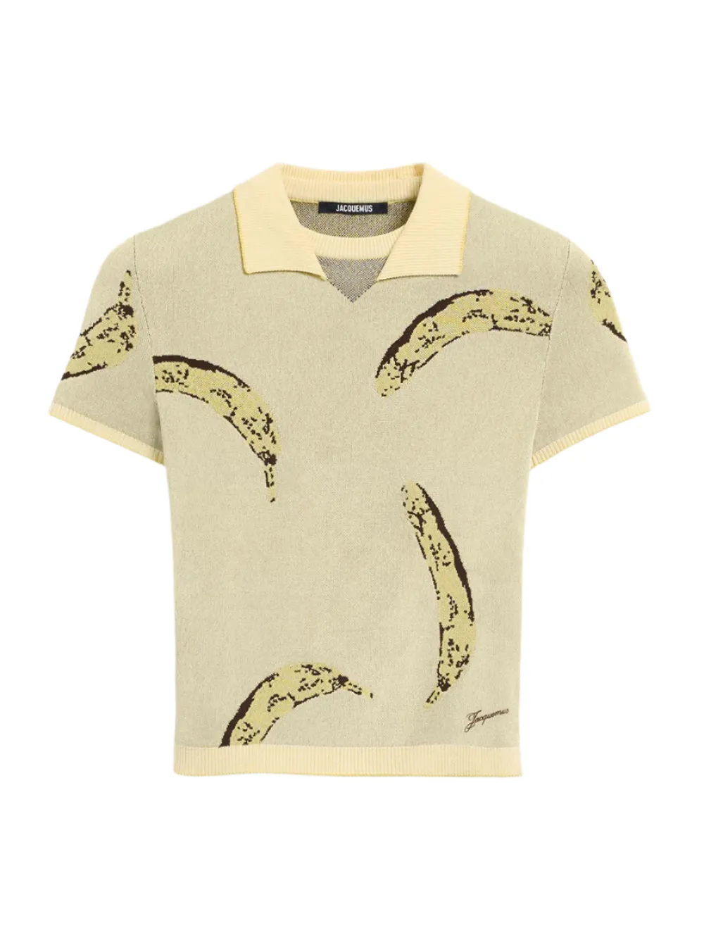 Jacquemus Le Polo Marino in Banana Jacquard Yellow