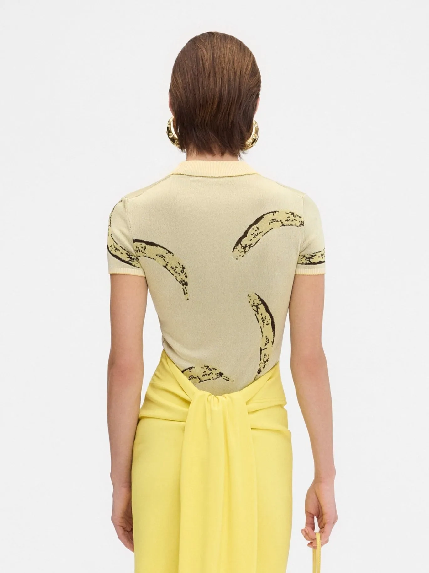 Jacquemus Le Polo Marino in Banana Jacquard Yellow