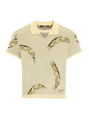 Jacquemus Le Polo Marino in Banana Jacquard Yellow