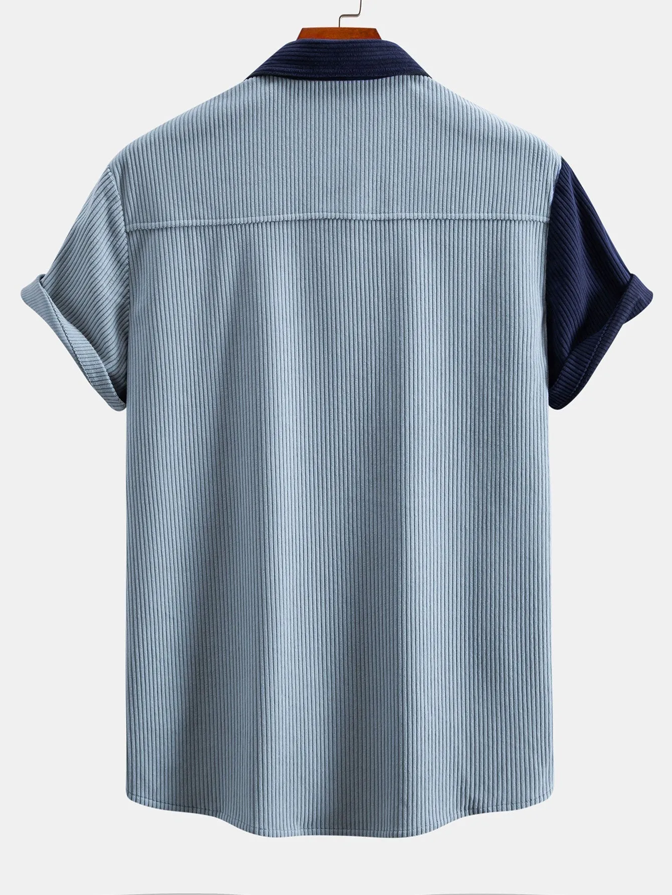Judas® | Short Sleeve Corduroy Patchwork Shirt & Corduroy Drawstring Shorts