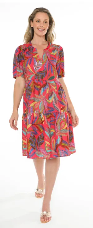 Jump print linen dress