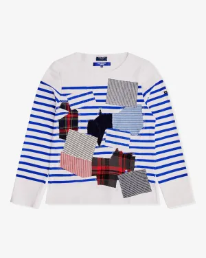 Junya Watanabe MAN - Saint James Multi Fabric Sailor Striped L/S T-Shirt - (White/Blue)