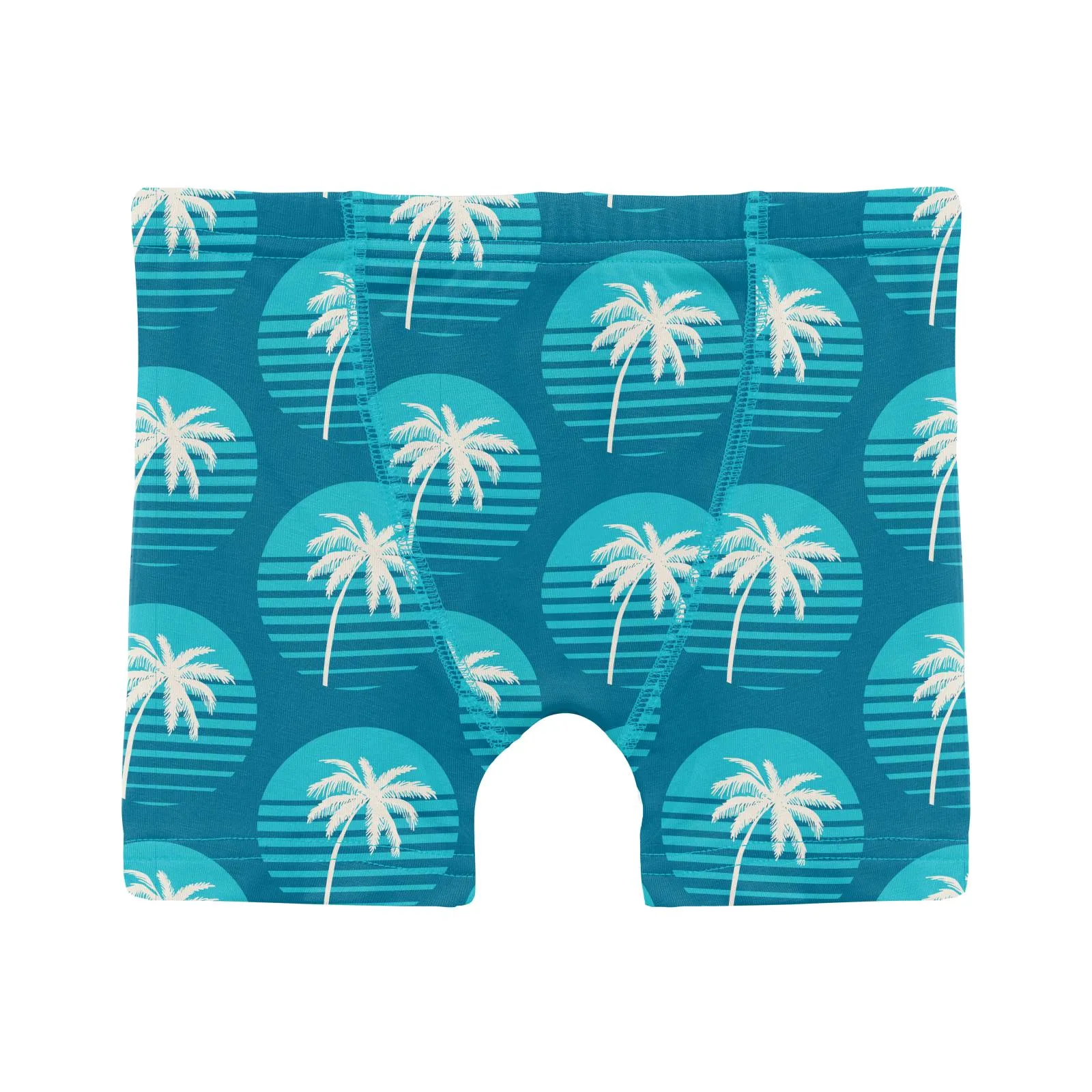 KicKee Pants Cerulean Blue Palm Tree Sun Boys Boxer Brief