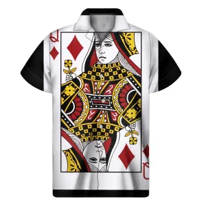 King of Aces Hawaiian Outfit: Men's Short Sleeve Shirt with Playing Card Print
