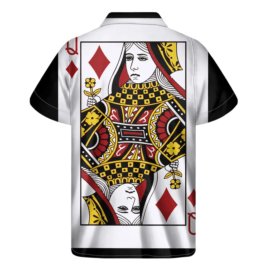 King of Aces Hawaiian Outfit: Men's Short Sleeve Shirt with Playing Card Print