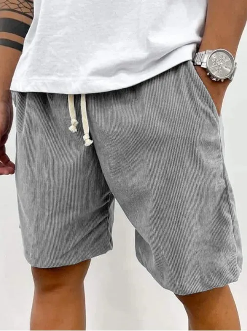 Lace-up Corduroy Men's Shorts Casual Pants