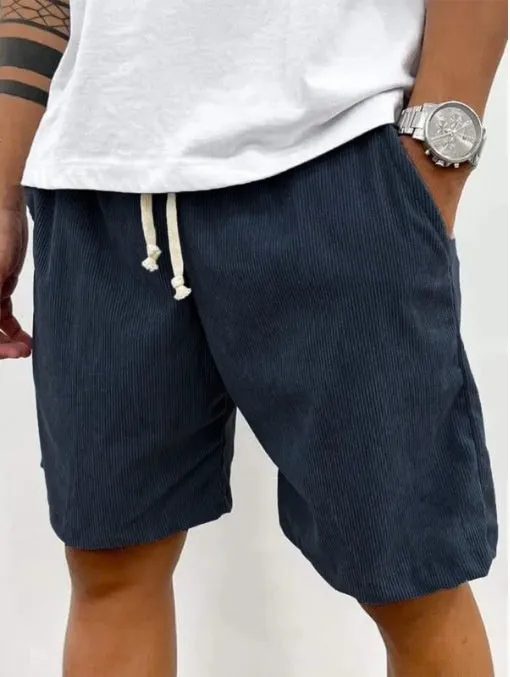 Lace-up Corduroy Men's Shorts Casual Pants