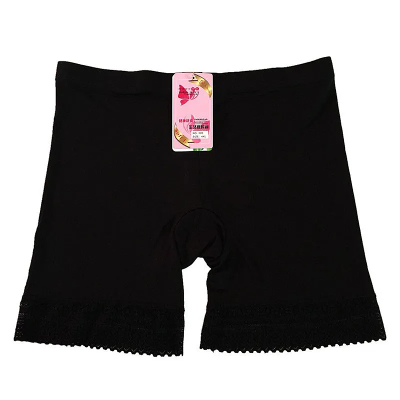 Ladies Boxer Short Safe Pants Bamboo boyshort underpants with Lace Plus Sizes