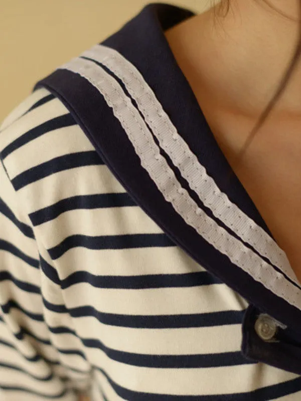 lady sailor striped top