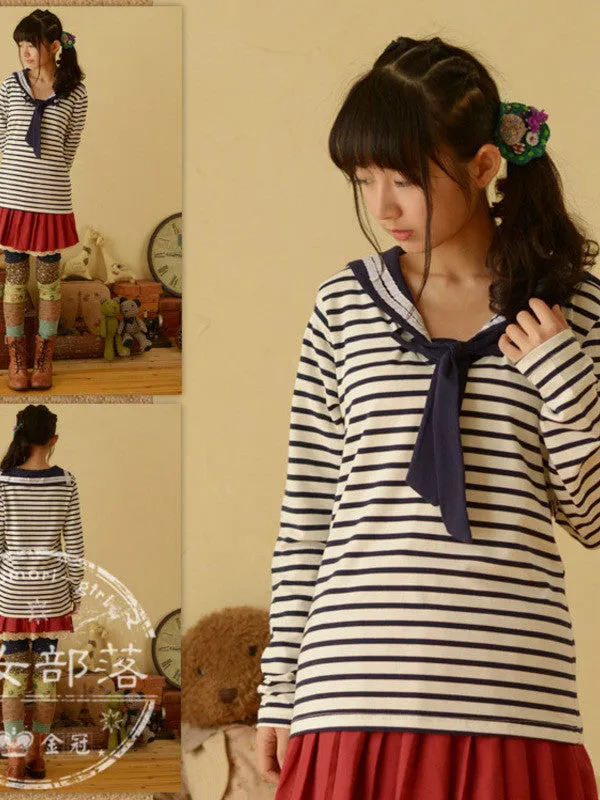 lady sailor striped top