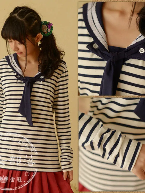 lady sailor striped top