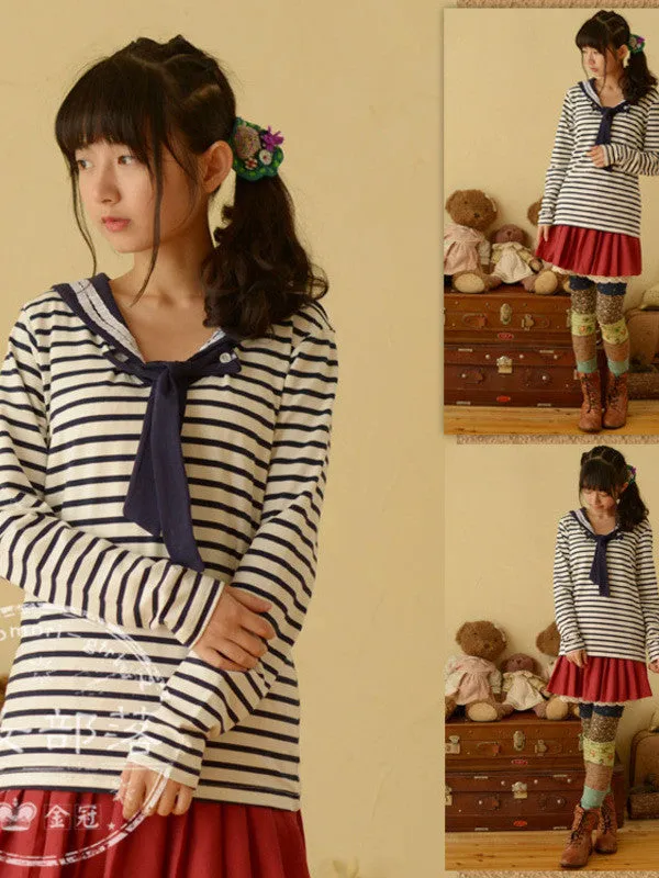 lady sailor striped top