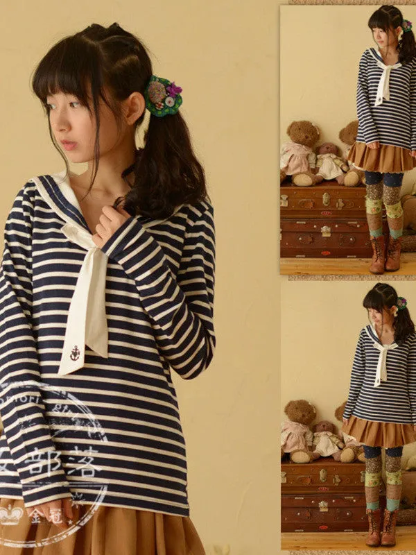 lady sailor striped top