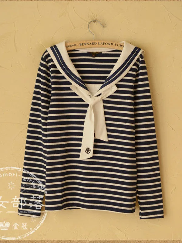 lady sailor striped top