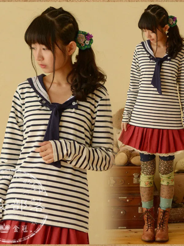 lady sailor striped top